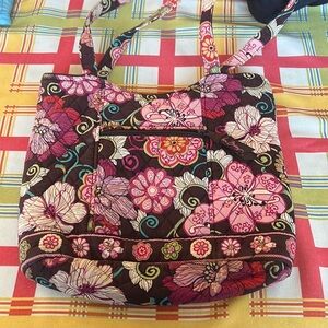 VERA Bradley Mod Floral Pink Tall Curvy Tote Shoulder Purse